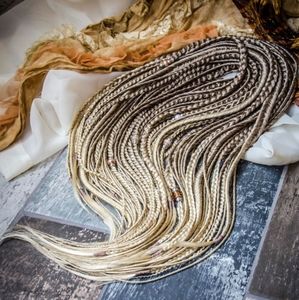 DE blonde synthetic dreadlocks, 40/20 inches, ombre, 44 fake dreads